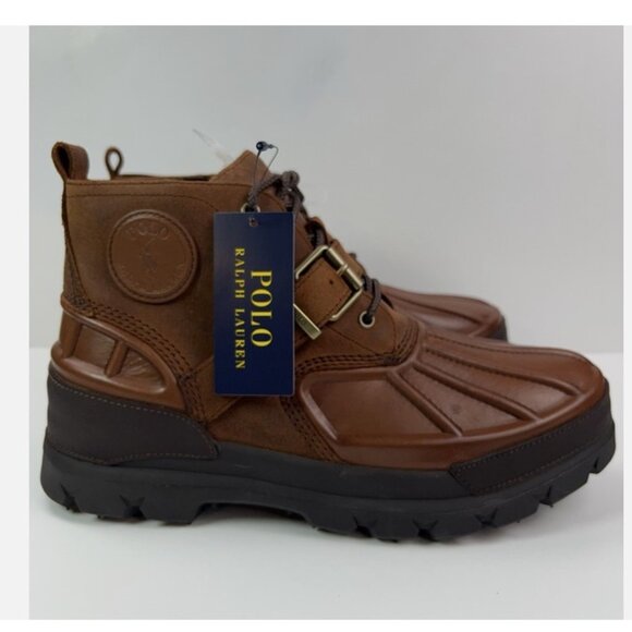 New Mens Polo Ralph Lauren Brown Low Waterproof Leather Suede Boots Sz11.5 ,Sz12 main image 4